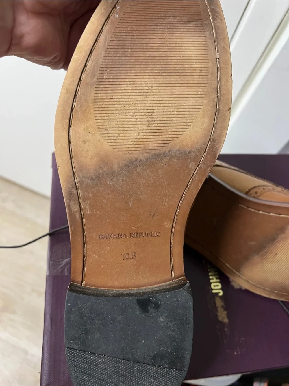 Banana Republic Cognac Leather Wingtip Oxfords